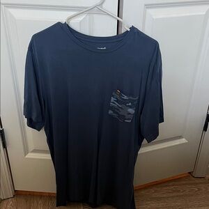 Travis Mathew Dark Blue Tee with Camo Pocket